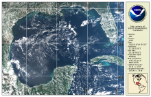 Image of visible imagery over the Gulf of America