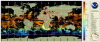 Global map projection displaying sea surface temperature data